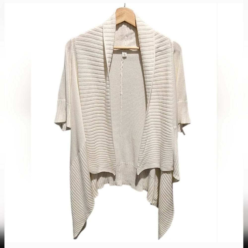 Banana Republic Ivory Open Front Knit Cardigan Petite XS Draped Hem